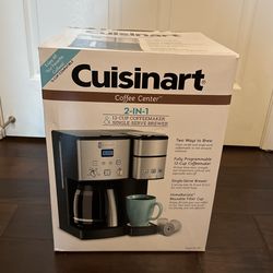 Cuisinart Coffee Maker 2 In 1. 12 Cup Single Serve Brewer