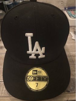 Los Angeles Dodgers New Era 59FIFTY Fitted Hat Dark Gray Black MLB Cap