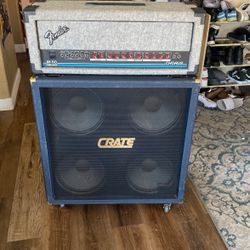Fender M-80 Guitar Head And Crate Blue Voodoo 4x12 Straight Cabinet