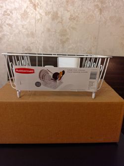 Rubbermaid Large White Dish Drainer with Utensil Holder — New