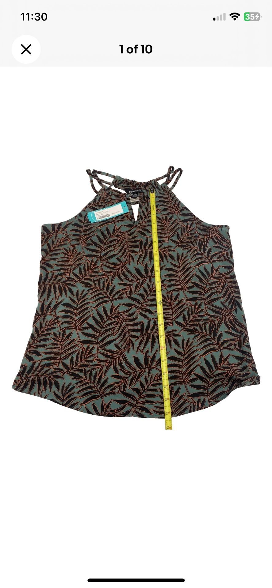41 HAWTHORN WOMEN’S PETITE MERINO MIXED MEDIA TOP GREEN SIZE SMALL