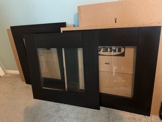 IKEA BESTA Vara Glass Door, Brown, Set of 3 *WILL ONLY SELL AS SET