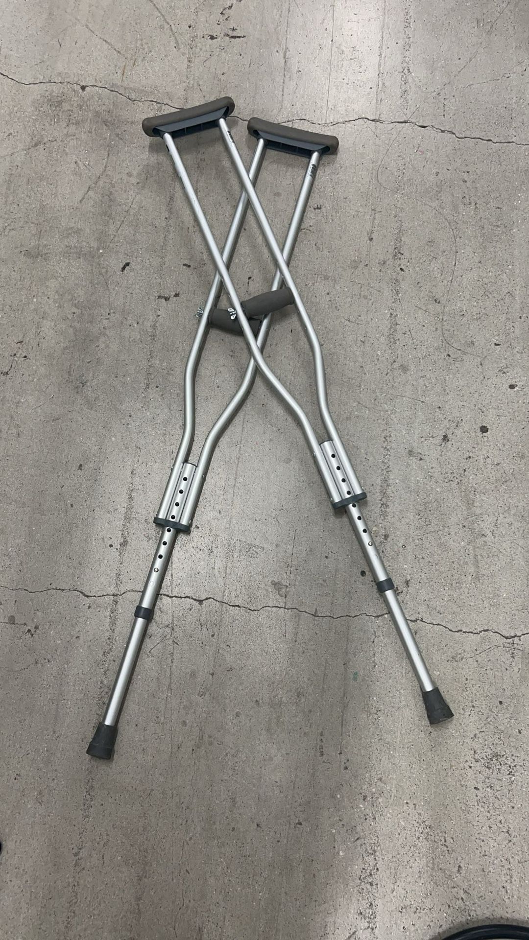 Right Leg Boot And crutches