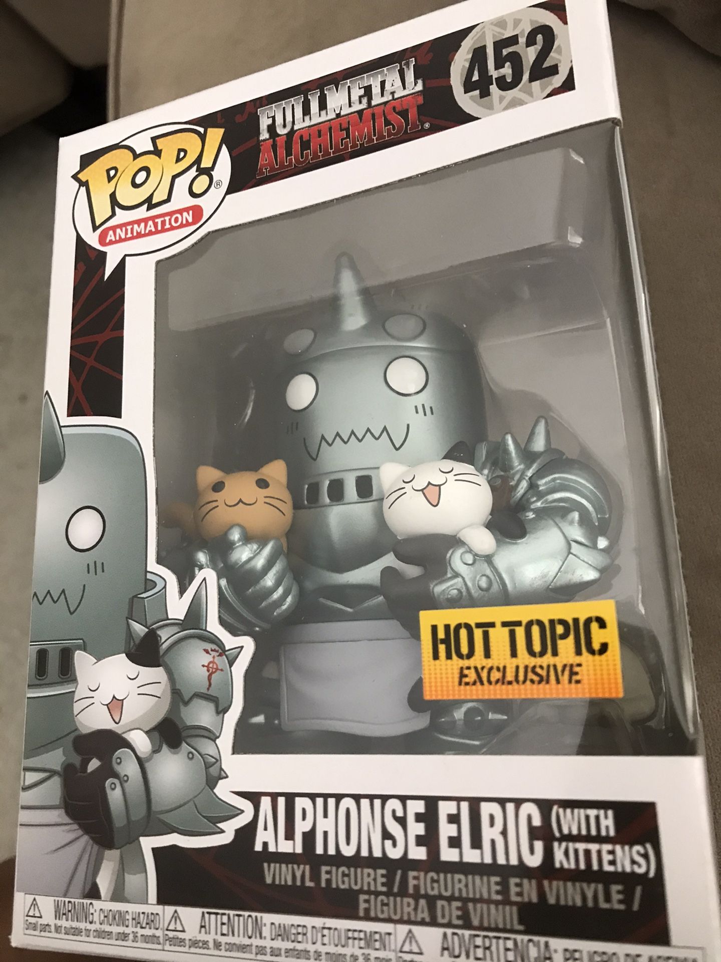 Funko pop exclusive full metal alchemist Alphonse Elric with kittens