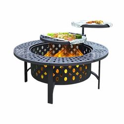 #R4 36 Inch Round Fire Pit for Outdoor Bonfire Multipurpose Metal Table for Firewood for Patio $ 99