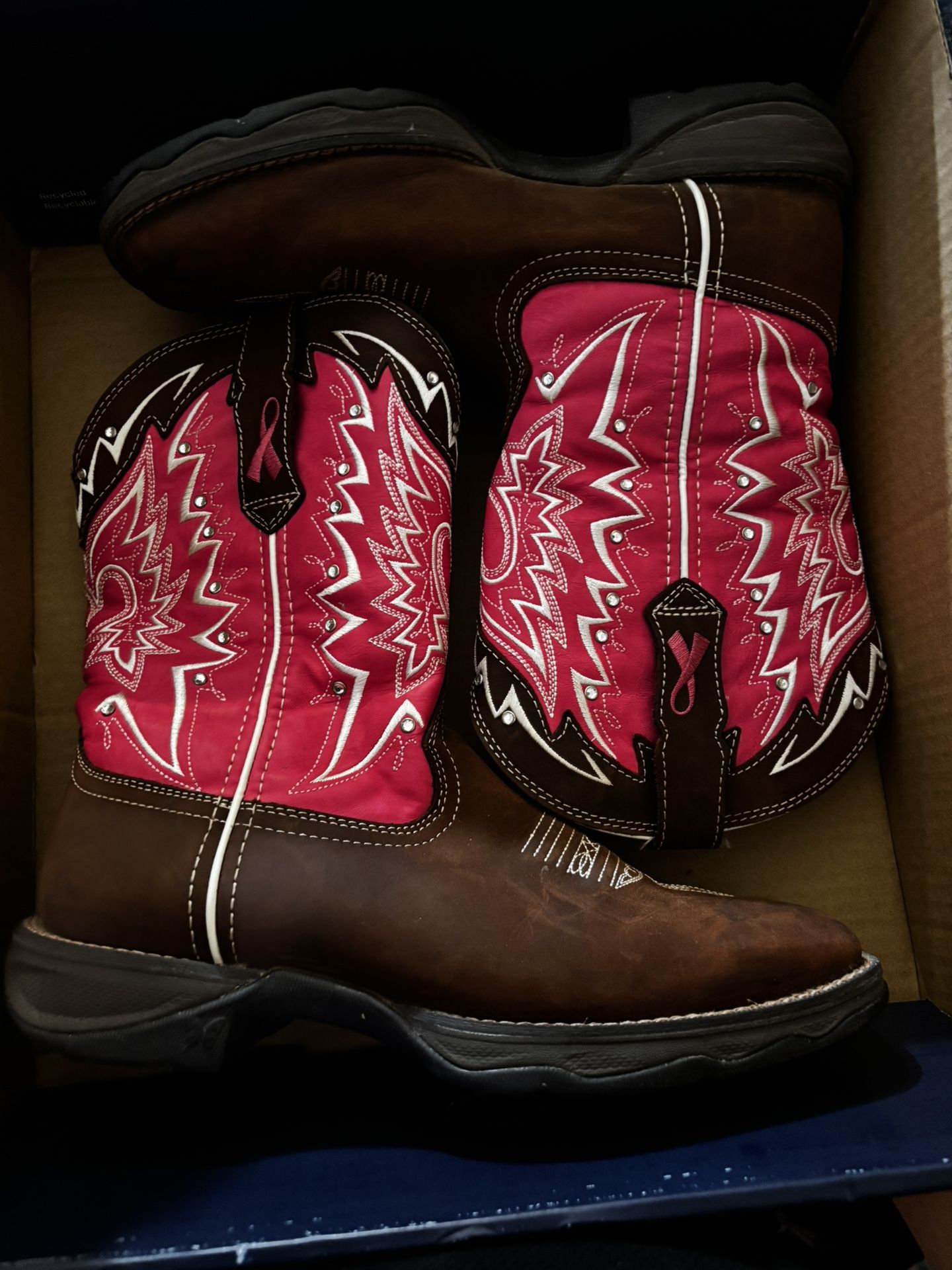 Pink Cowboy Boots Durango Size 8.5