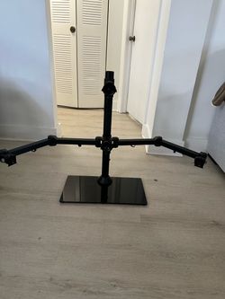 VIVO Steel Quad Freestanding 3 + 1 Monitor Mount | 4 Screens up to 24"