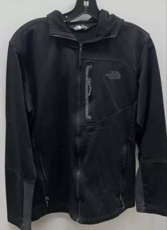 North Face Men's Black Full Zip Hoodie Jacket Size M Pre-owned Excellent 