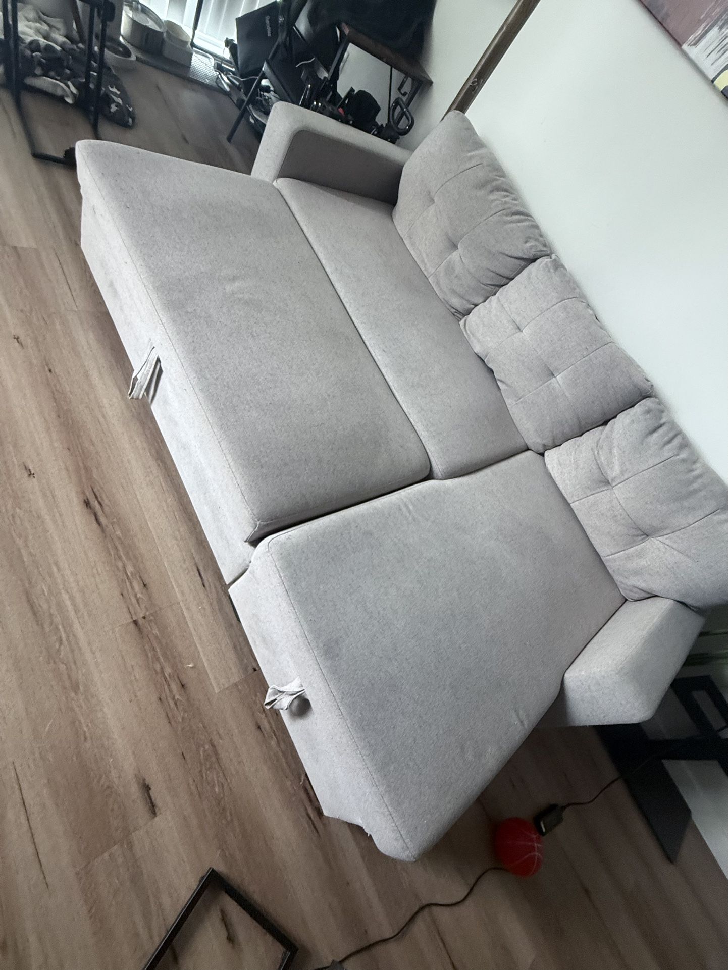 L Shape Sleeper Sofa With Storage (pending sale)