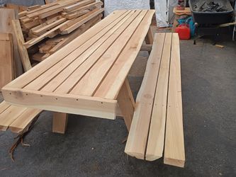 8ft handmade Cedar Picnic table