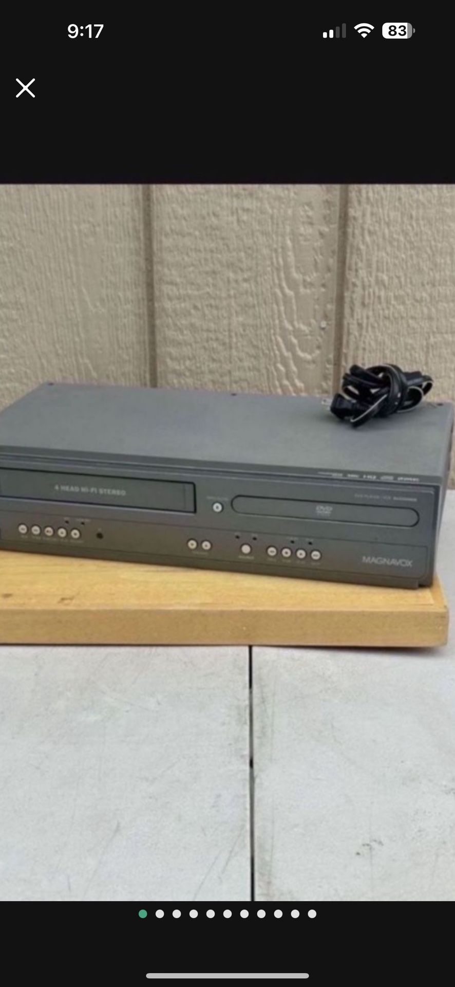 Magnavox DV225MG9 DVD/VCR Combo Player Gray No Remote Tested Works