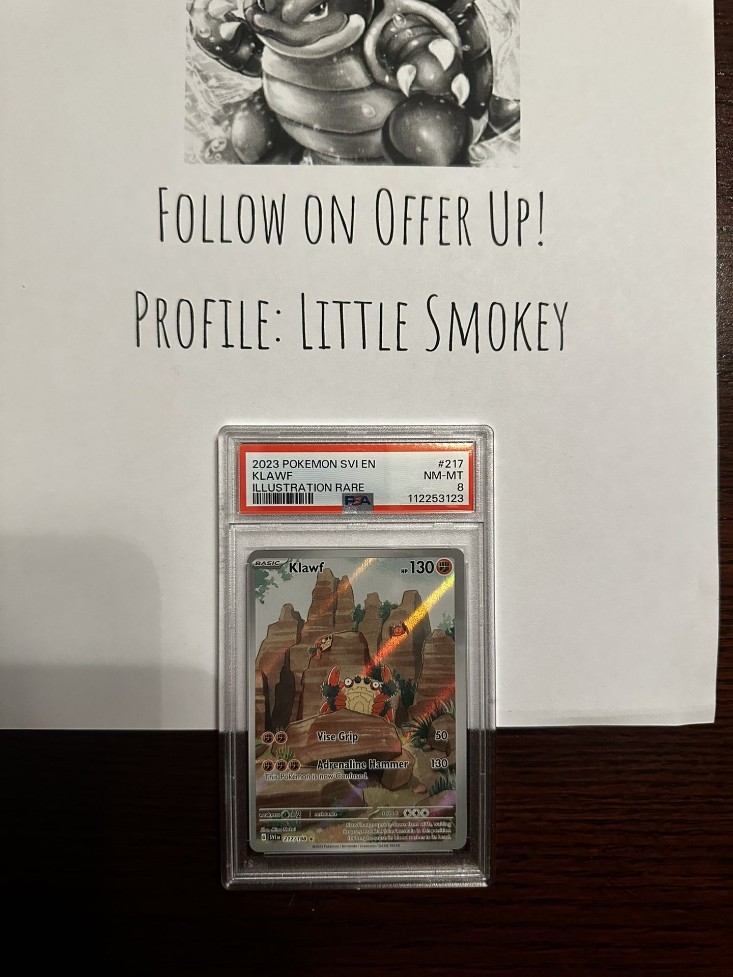 Pokémon PSA 8 Klawf #217 - Scarlet And Violet Base Set