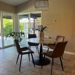 Dinning Table Set 4 Chairs Four Person Dinner Table 