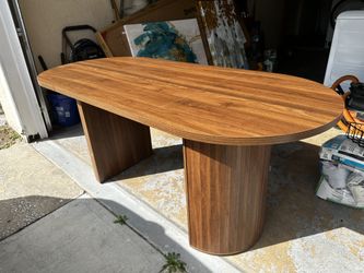 Modern Walnut Color Dining Table