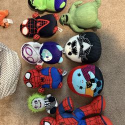 Spider-Man, Nightmare Before Christmas, Etc Stuffed Animals 