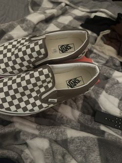 brown checker vans slip on size 10.5