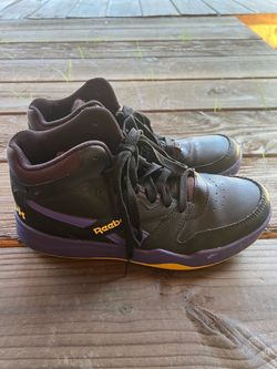 $25- Reebok High-Top Sneakers Black Purple Yellow