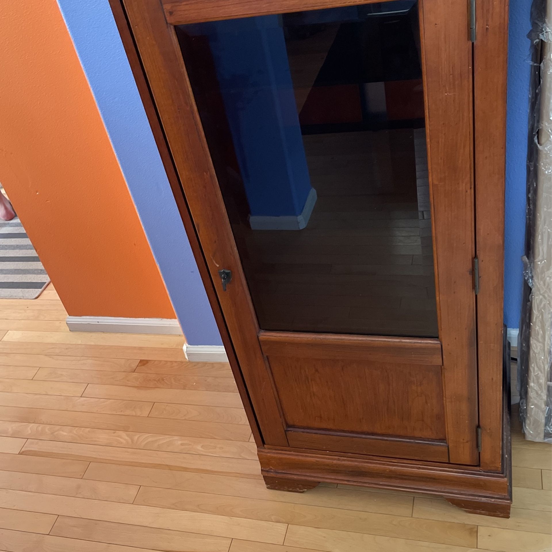 Two (2) Glass Cabinets With Light Inside