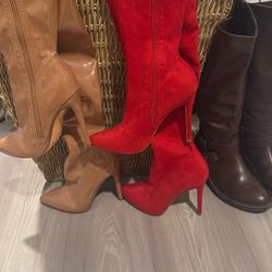 Botas Rojas Usadas 2 Veces 