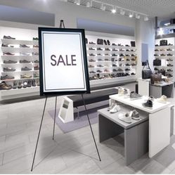 Folding Easel Stand for Display, Magicfly 63" Floor Poster Easel Lightweight Metal Aluminum Telescoping Easel, Black 