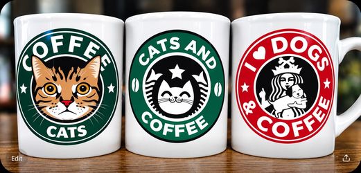 Cat or Dog large coffee cups