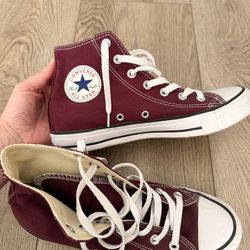 Converse Chuck Taylor Burgundy High Top Sneakers