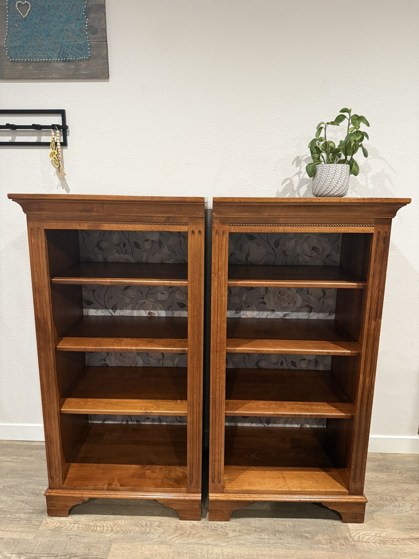 IMPRESSIVE Bookcases - media shelves - Ethan Allen - book matched pair - delivery available