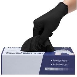 Black XL Nitrile Gloves,100 Pcs Disposable