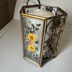 Metal Glass Candle Holder And New Candle