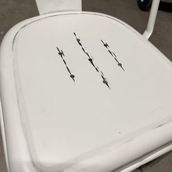 White metal Farmhouse Style Chairs (8 Total)