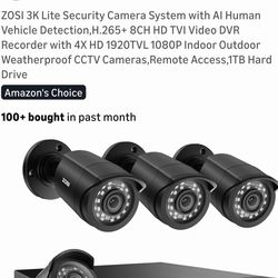 Detection,H.265+ 8CH HD TVI Video DVR Recorder with 4X HD 1920TVL 1080P Indoor Outdoor Weatherproof CCTV Cameras,Remote Access,1TB Hard Drive