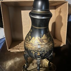 Hand Painted Vintage/Antique PewterDutch Urn Coffee Pot