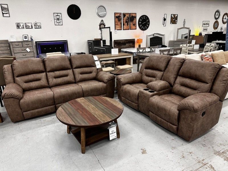 Reclining Sofa and Loveseat Fossil,stoneland 
