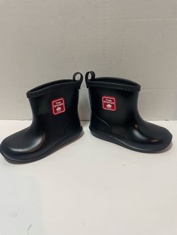 Tree Grandpa Kids Black Rain Boots