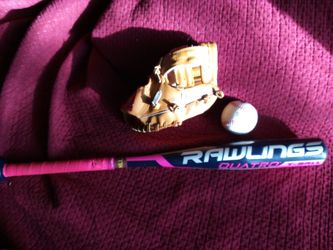 Kids bat ,ball and glove set
