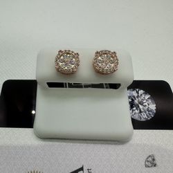 Moissanite Studs ‘Wheel’ Earrings💎 (Screw Backs) (925 Silver)