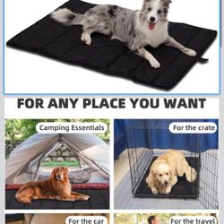 Upgrade Outdoor Dog Bed, Waterproof Dog Bed for Crate, Machine Washable and Easy Clean Travel Dog Bed, Foldable Pet Mat for Small, Medium Dog and Cat,