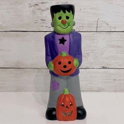 Vintage 1990’s Hand Painted Ceramic Frankenstein Candle Holder PRICE FIRM