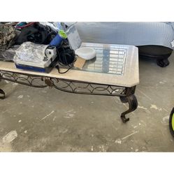 Coffee Table And Wrought Iron 