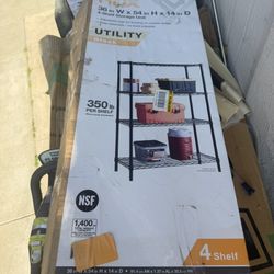 4 Shelf  Storage. Black
