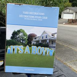 New Born Baby Reveal Announcement it’s a Boy Lawn Yard Sign brand new never been used. 
