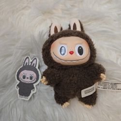 Labubu Macaron Secret Chesnut Cocoa Popmart Plush Toy Keychain Pendant 