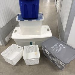 Various Sizes Of Storage Bins And Baskets