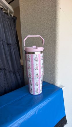 Pink & White Floral Tumbler 30oz