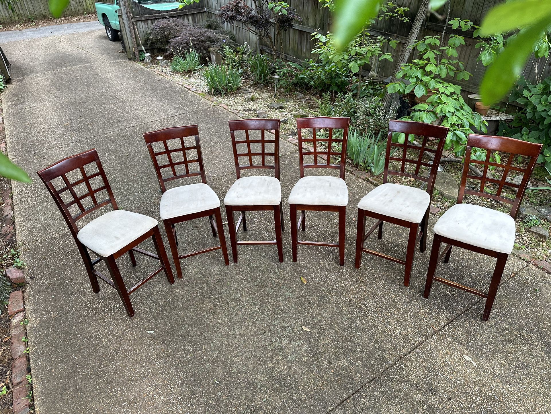 Six Barstool Counter Height Chairs Set