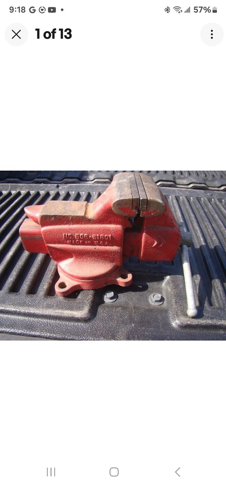 Vintage Craftsman (contact info removed)1 3-1/2" Swivel Base Bench Vise Anvil Made USA, Like New