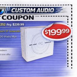 AudioControl Space Series Shallow Subwoofer 12" 2-Ohm Bass Speaker 600 Watts SPC-12S2 🚨 Payment Options Available 🚨 No Credit Needed 🚨 