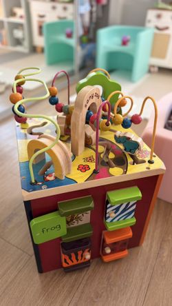 B. toys Zany Zoo Wooden Activity Cube