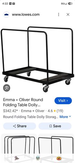 Emma + Oliver Round Folding Table Dolly