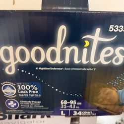 FREE Goodnites Sizes L and XL